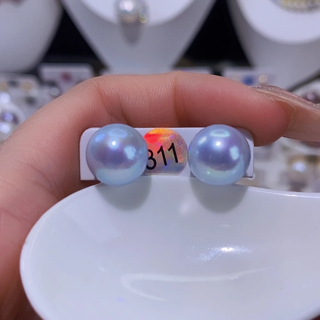 淡水珍珠耳饰银S925镶嵌c****n