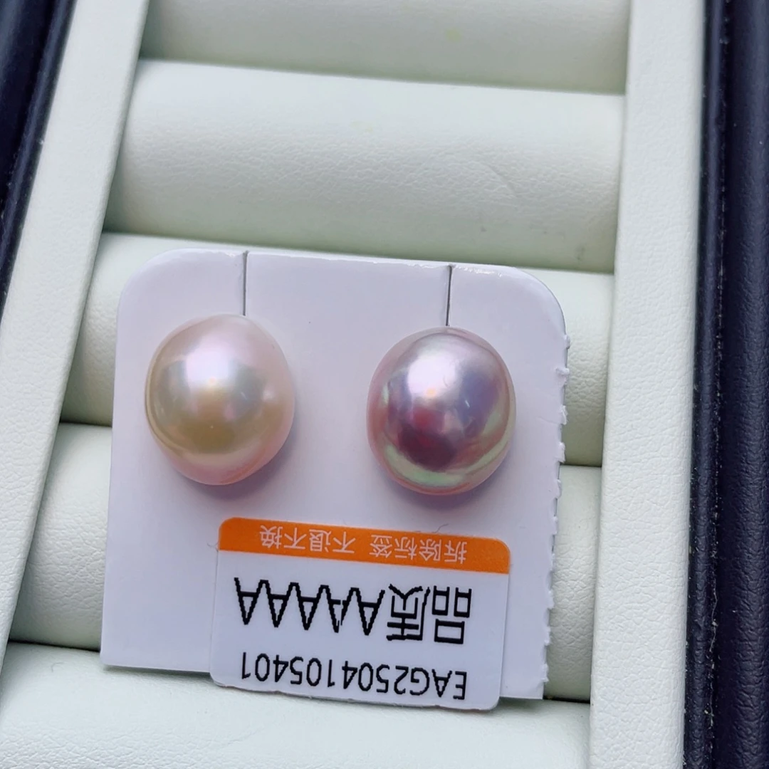 耳饰拼合珍珠（马贝珠）银S925镶嵌w42