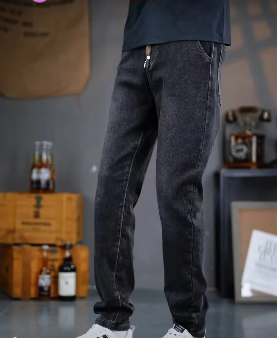 886高品质高弹力松紧腰牛仔裤