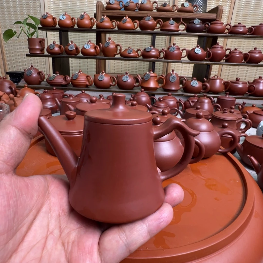 茶壶紫砂苹**妈潮州手拉朱泥壶，微瑕不退换