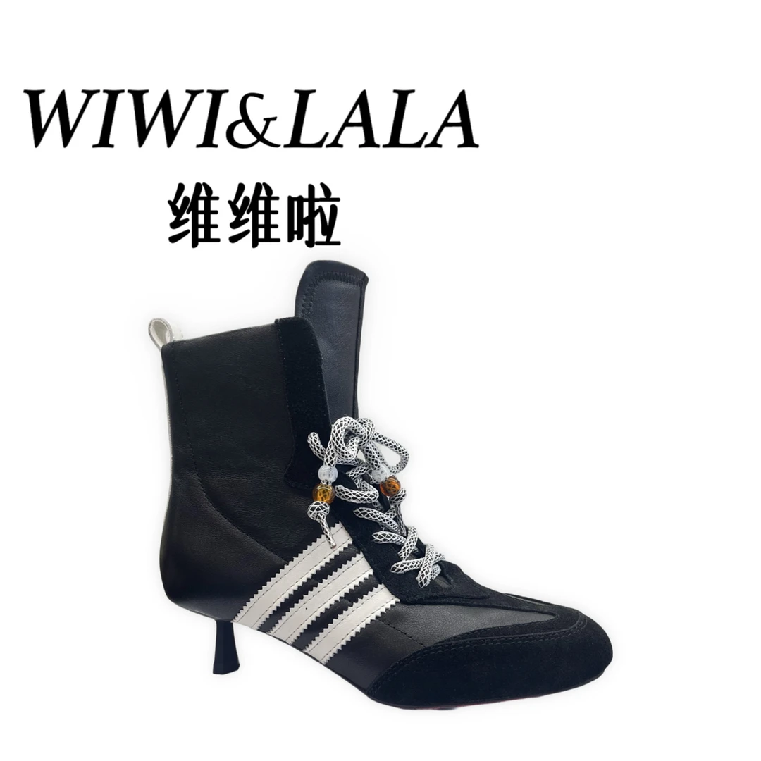 【维维啦】AW25秋款牛皮牛京拳击鞋小跟鞋拳击跟鞋0501-1