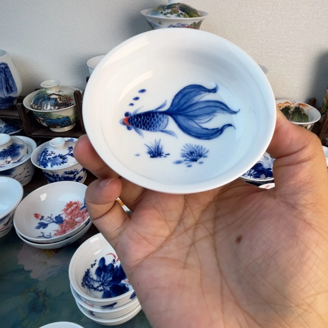 忠意堂釉下彩年年有余