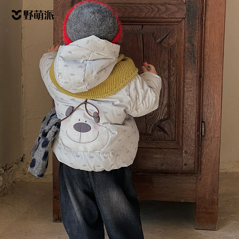 幼羽奶茶男童羽绒服冬装新款加厚婴儿卡通面包服宝宝保暖羽绒连帽