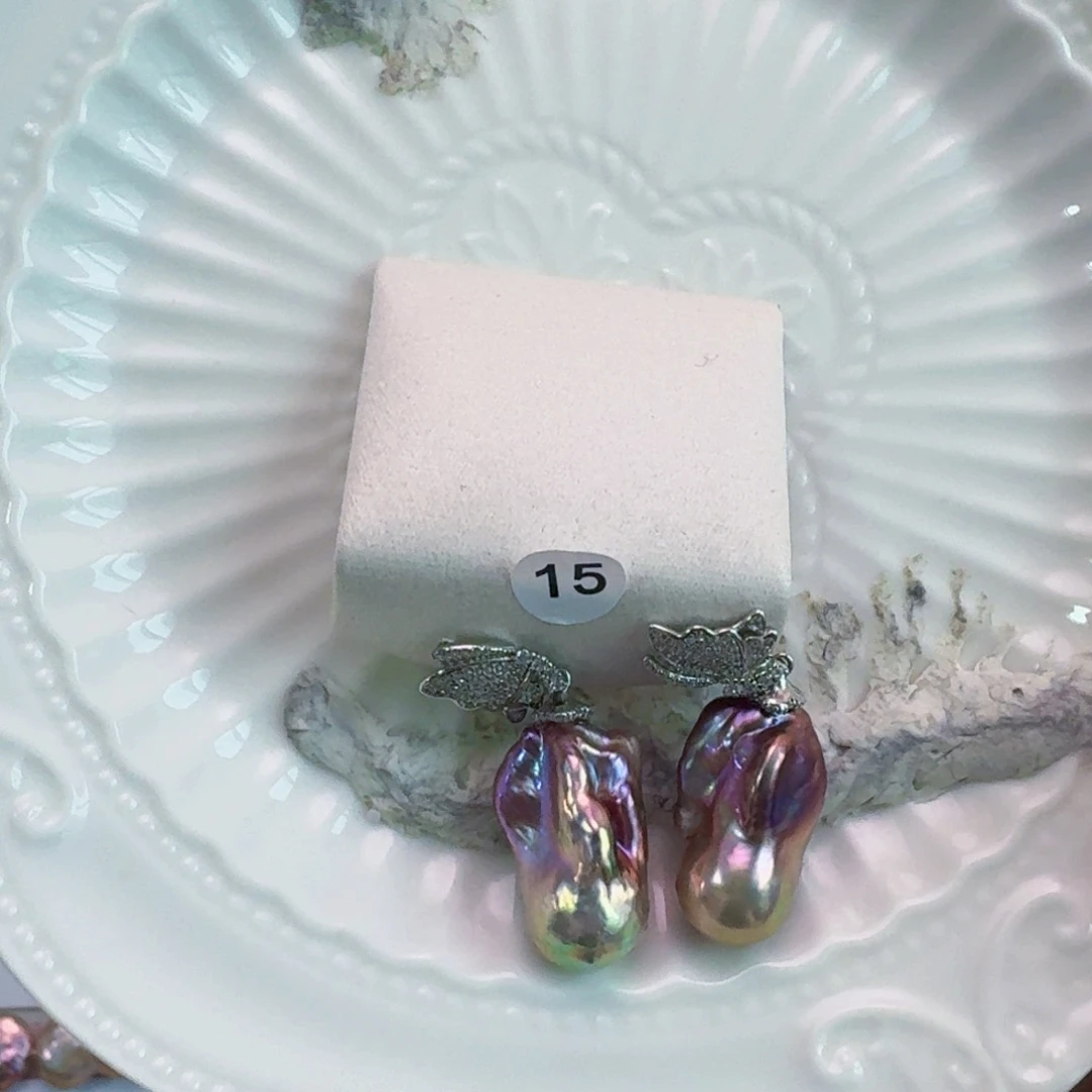 淡水珍珠耳饰未镶嵌沛*