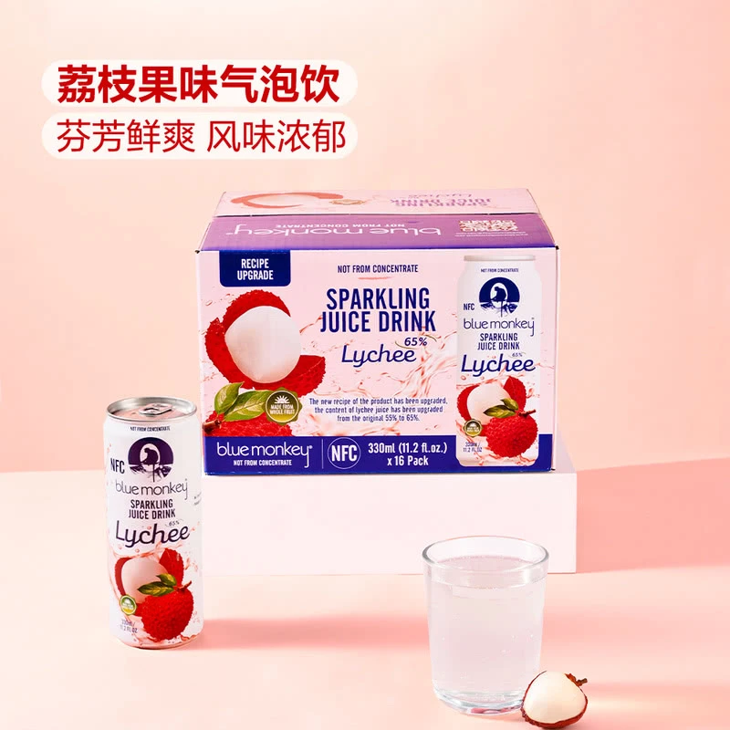 [MM会员商店]爆款Blue Monkey 越南进囗 荔枝果汁气泡饮料