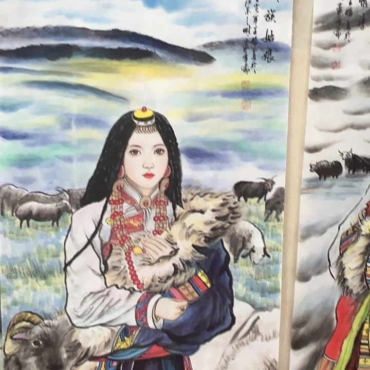 国画新年快乐纯手绘手工