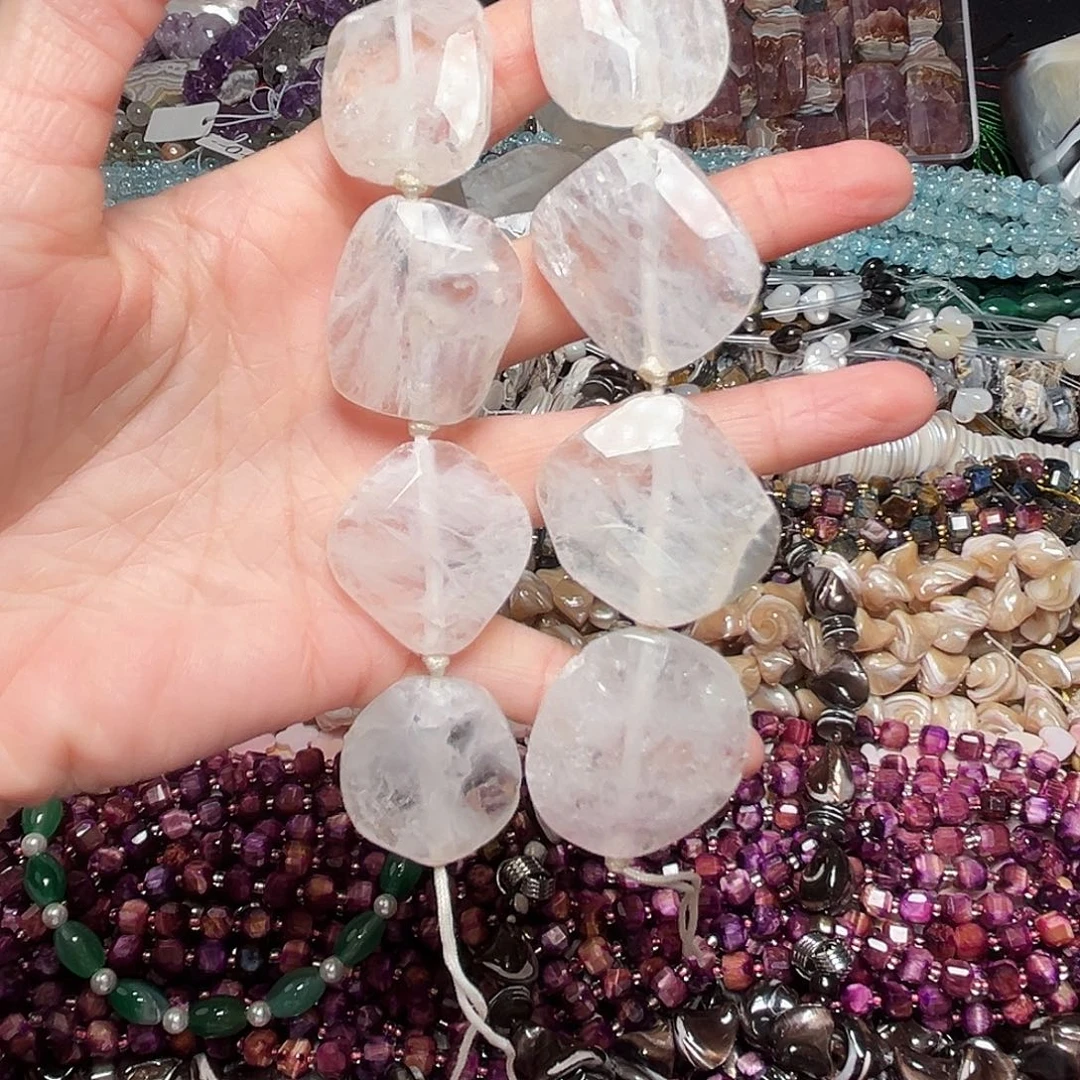 玛瑙/玉髓足银镶嵌珠宝半成品T534天然水晶玛瑙28*28
