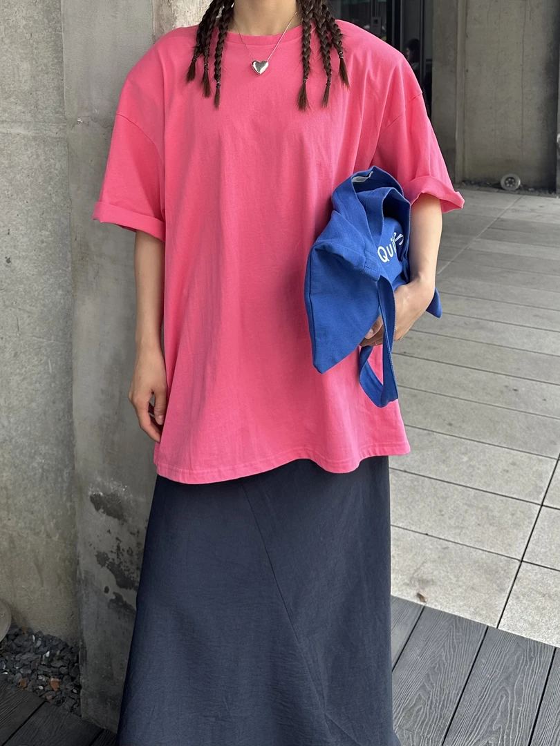 2025东大门春夏新款蔷薇呼吸系列宽松大版垫肩T恤