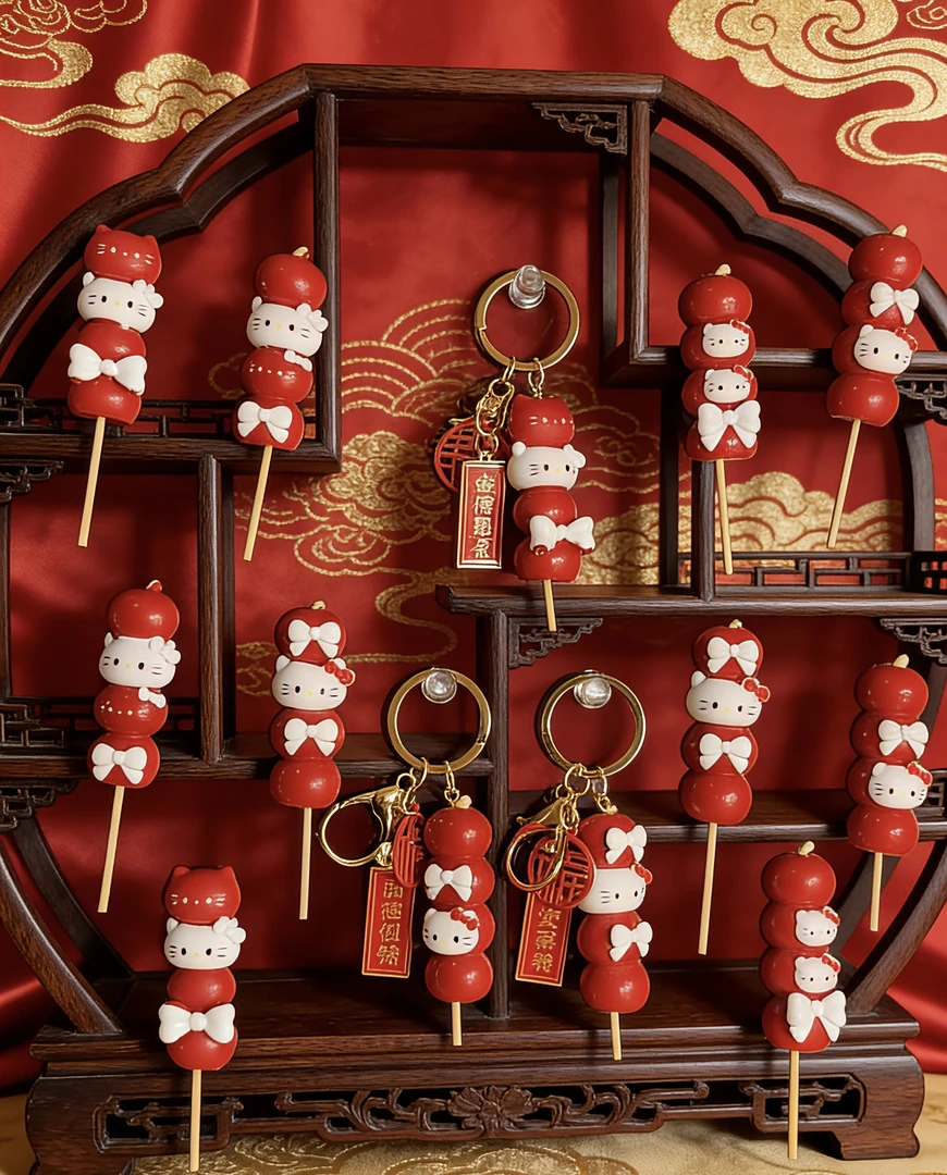 【小娇DIY】制作潮流夜光小饰品玩具可爱亲子摆件KITTY糖葫芦串串