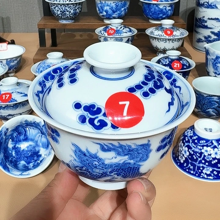 景德镇纯手工手绘盖碗