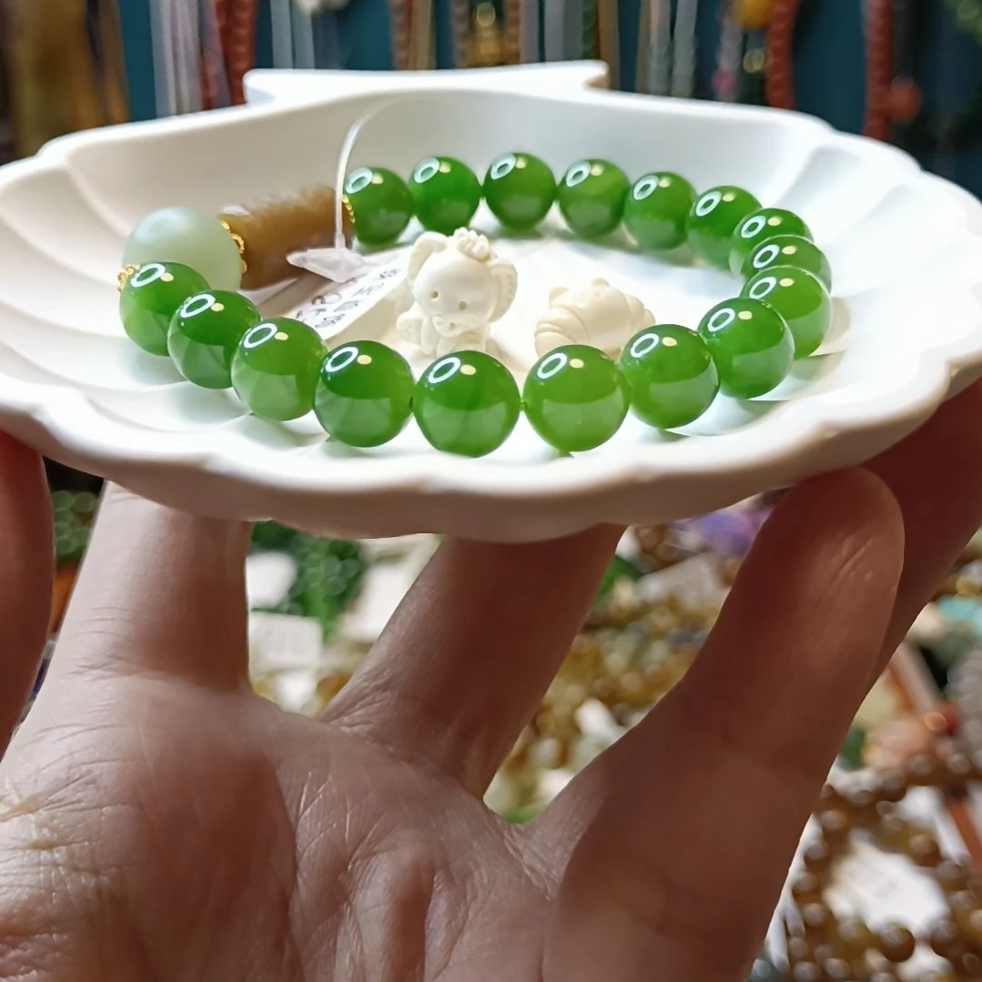 和田玉手链未镶嵌酸*