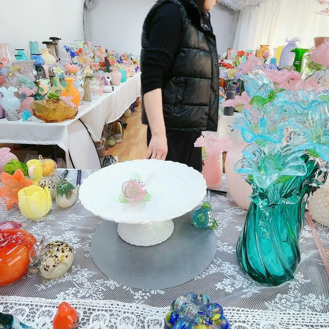 瑕疵福利不退不换琉璃花瓶艺术品