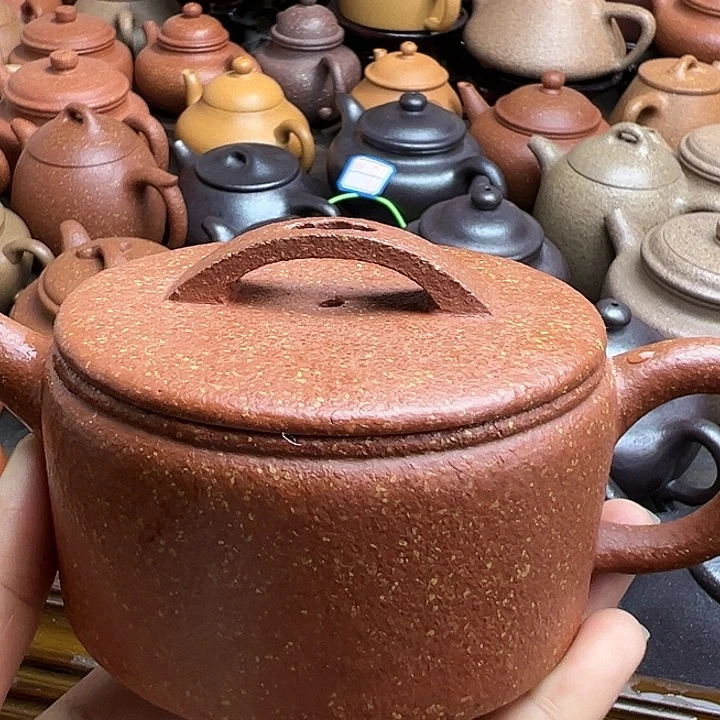 茶壶紫砂全手工汗瓦 红降坡
