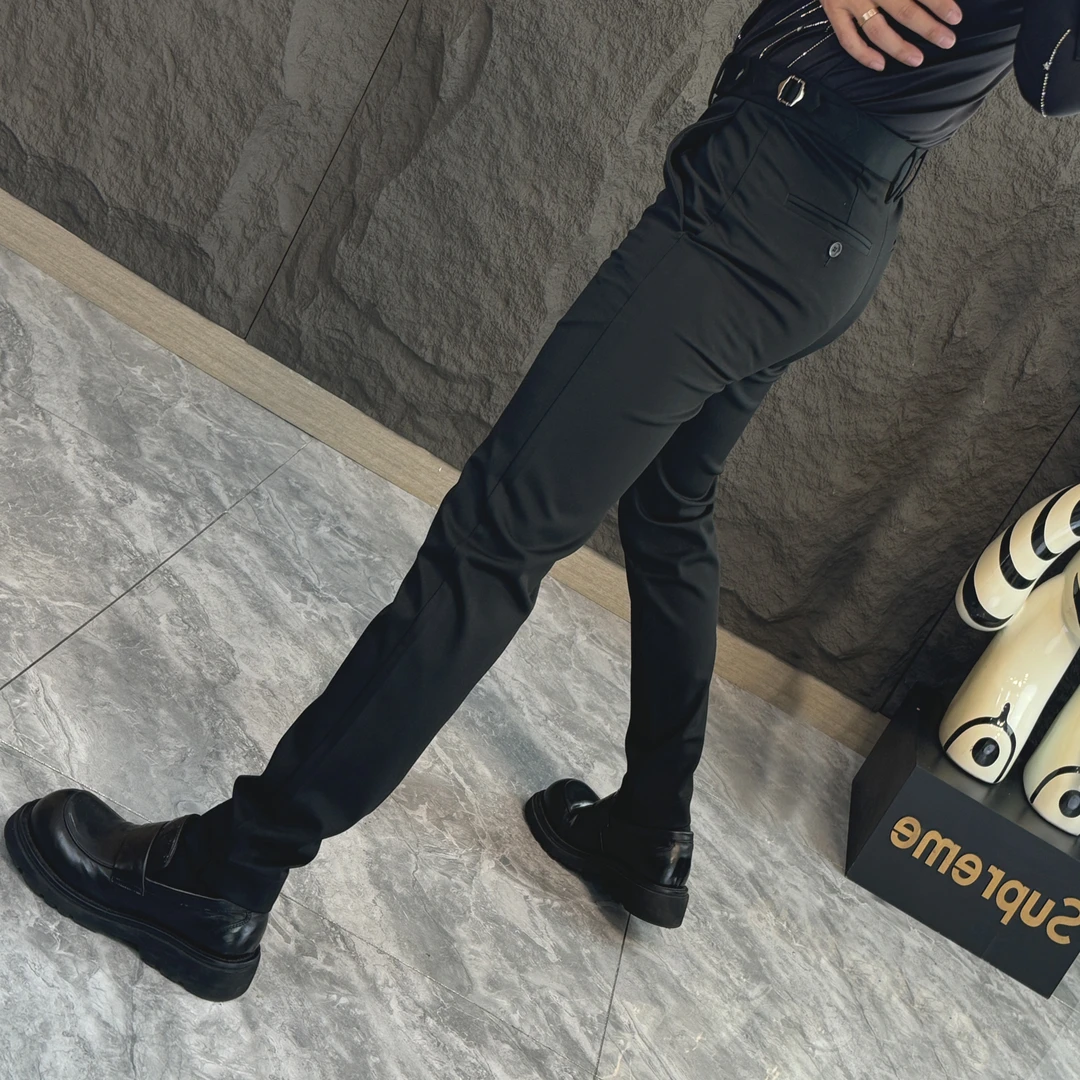 轻奢爆款欧货男士秋冬季新款潮流小脚裤商务休闲西裤百搭休闲裤