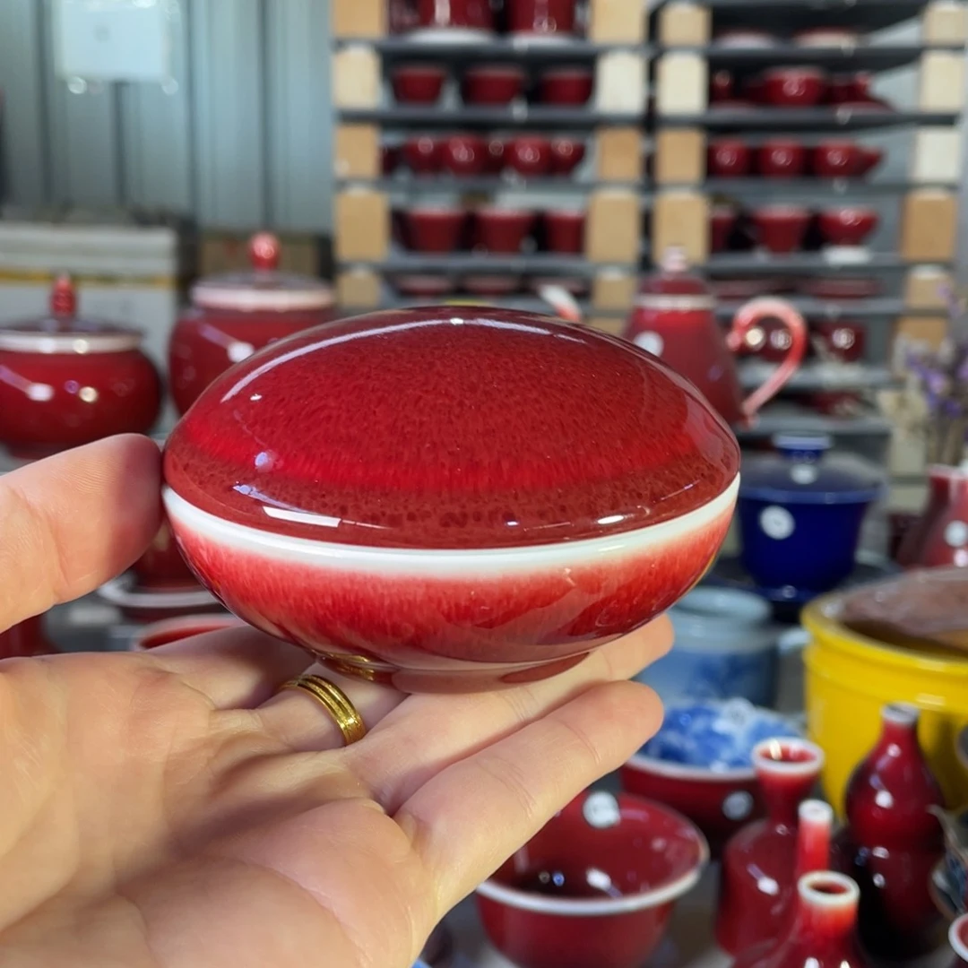 清欢雅玩原矿郎红福利印泥盒