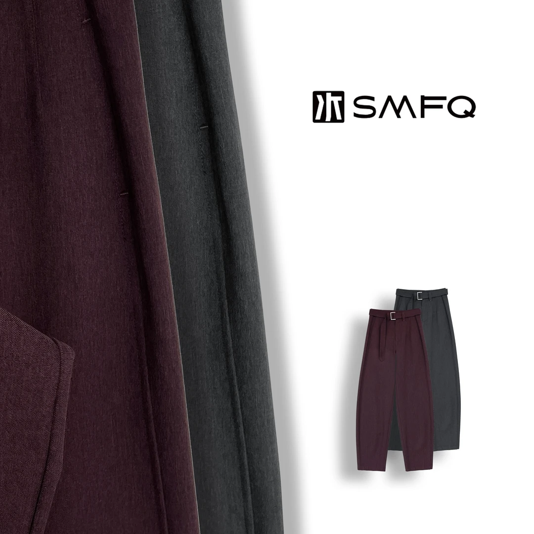 水木夫妻高定花纱极简消胯显瘦弯刀裤SMFQ2615