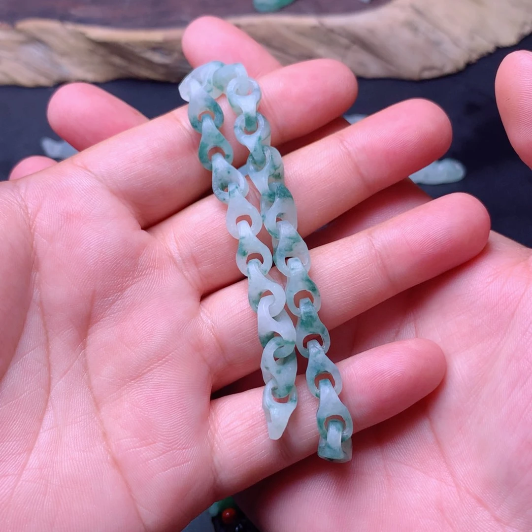 定制翡翠未镶嵌冬*手链