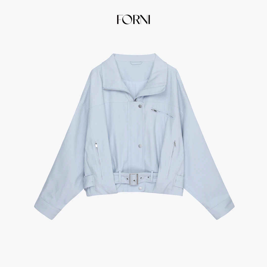 FORNI 美式特调 定制私服美式街头感穿插腰带宽松夹克短外套