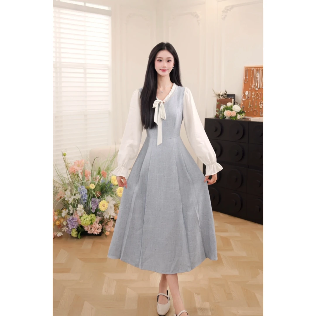 鹿向南【雾都月光】2025年初秋假两件连衣裙显瘦气质风女QJD00546