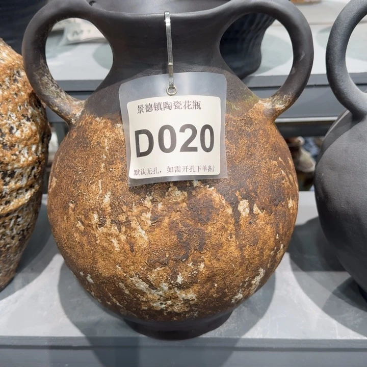 景***瓷片景德镇高温花器编码020高34口8默认无孔