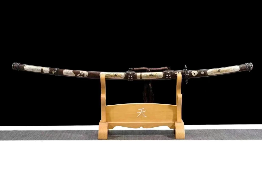 纯铜七枚核丰云太刀 纯铜鎏金鎏银鞘古法锻打未开刃