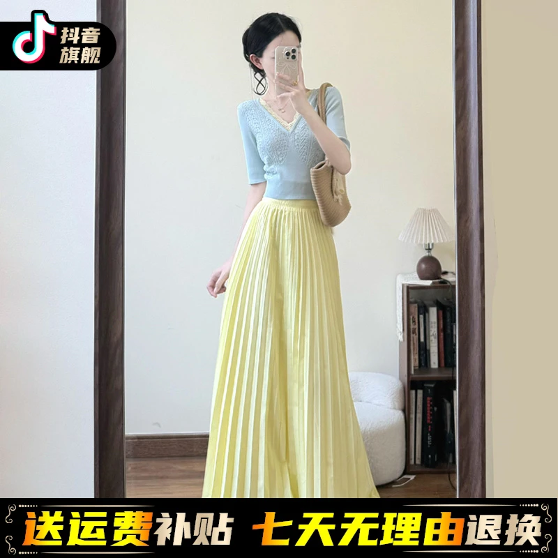 纯欲慵懒风女装2025新款蓝色t恤短袖辣妹上衣短款设计感小众夏季