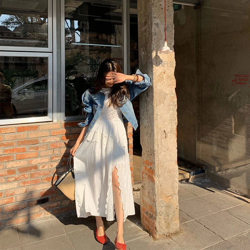 【ALONE SAVOR】 春季新款重工提花镂空刺绣100棉亲肤连衣裙J161