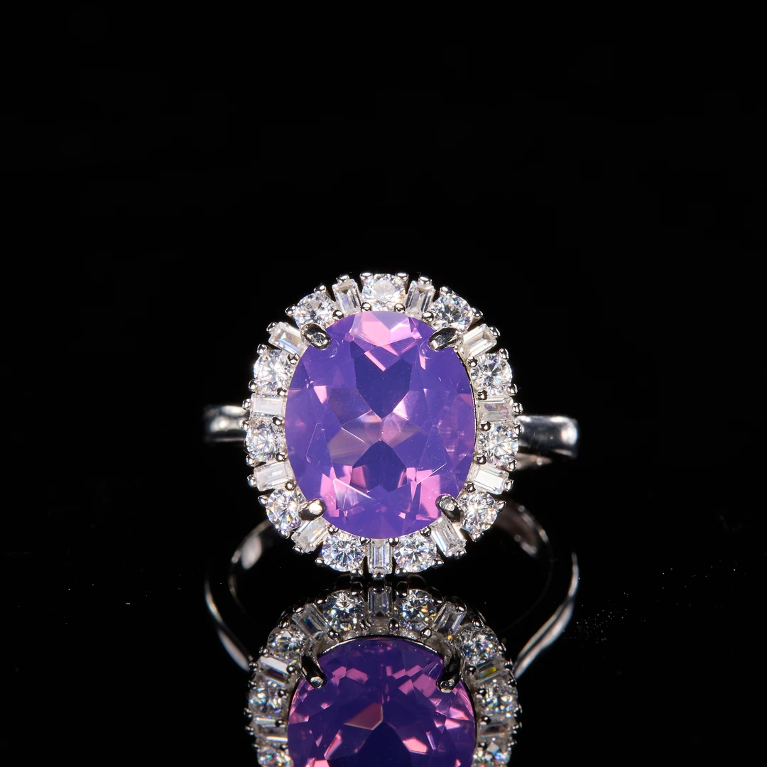 如苑珠宝S925紫水晶戒指多样性发货