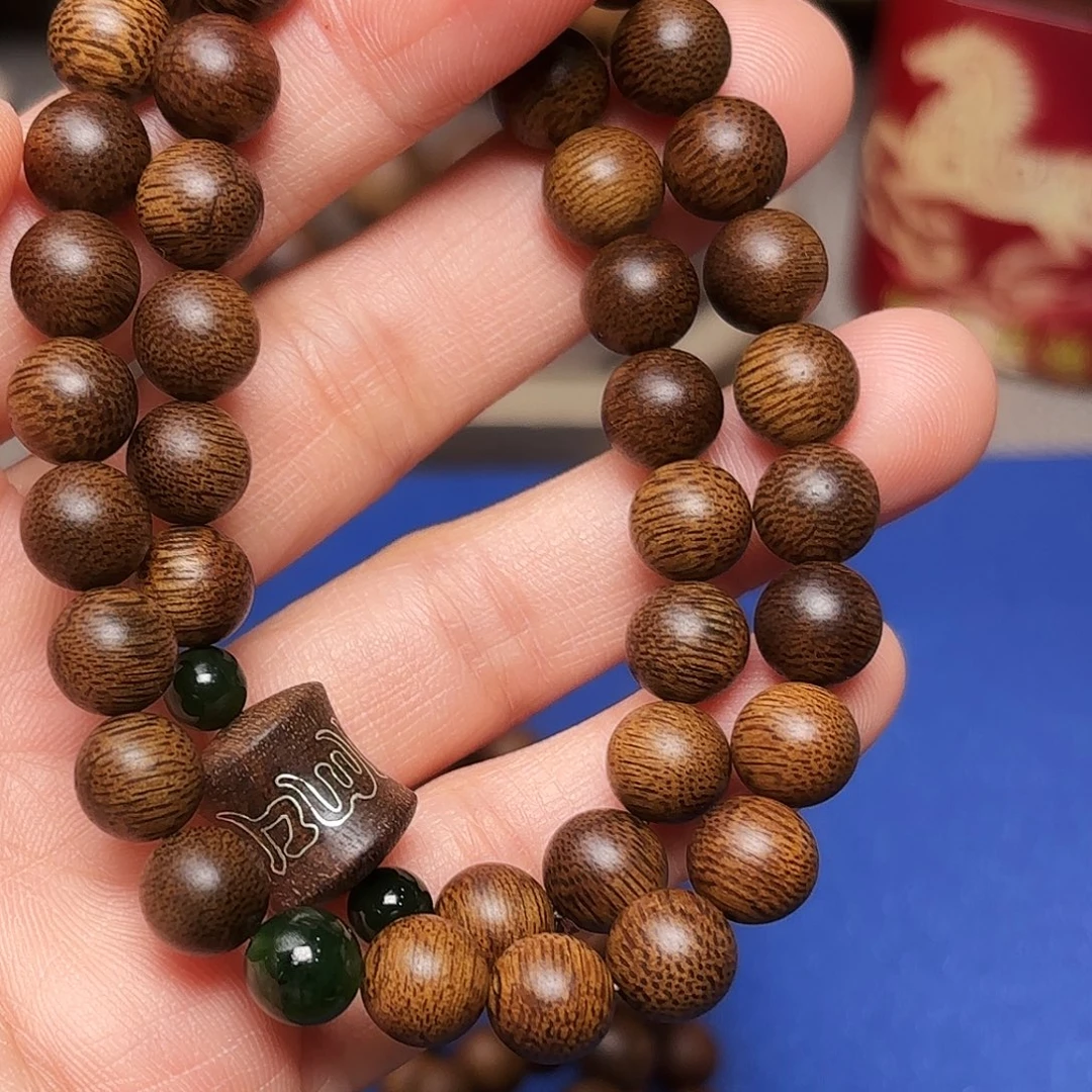沉香手串越南富森红土古董玉化料限量款08设计