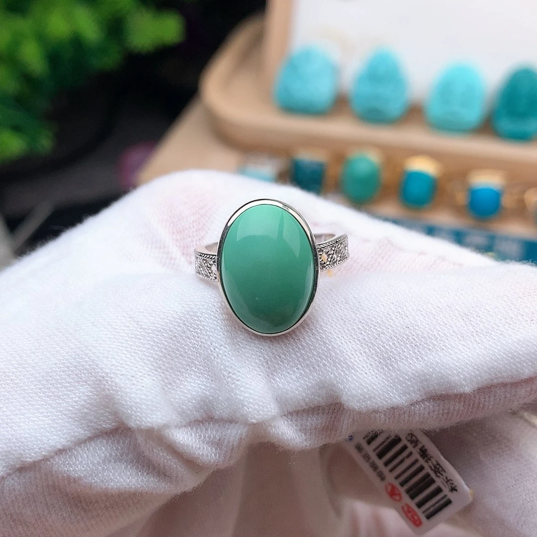 绿松石珠宝奇石银S925镶嵌