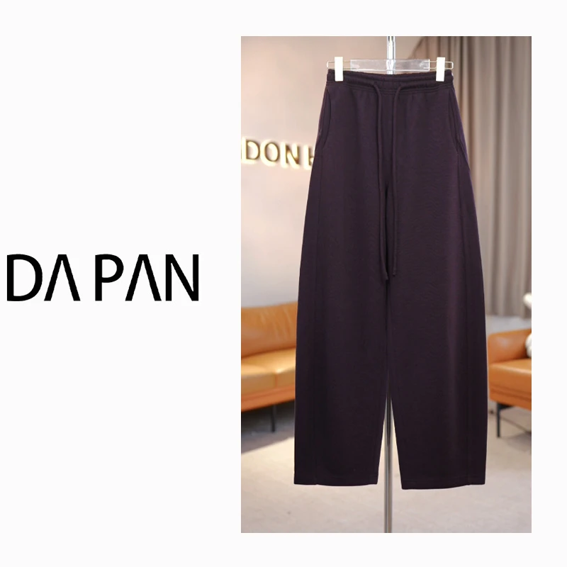 DAPAN P【秋款现货】阳离子绵羊毛弯刀抽绳休闲裤95321160不加绒