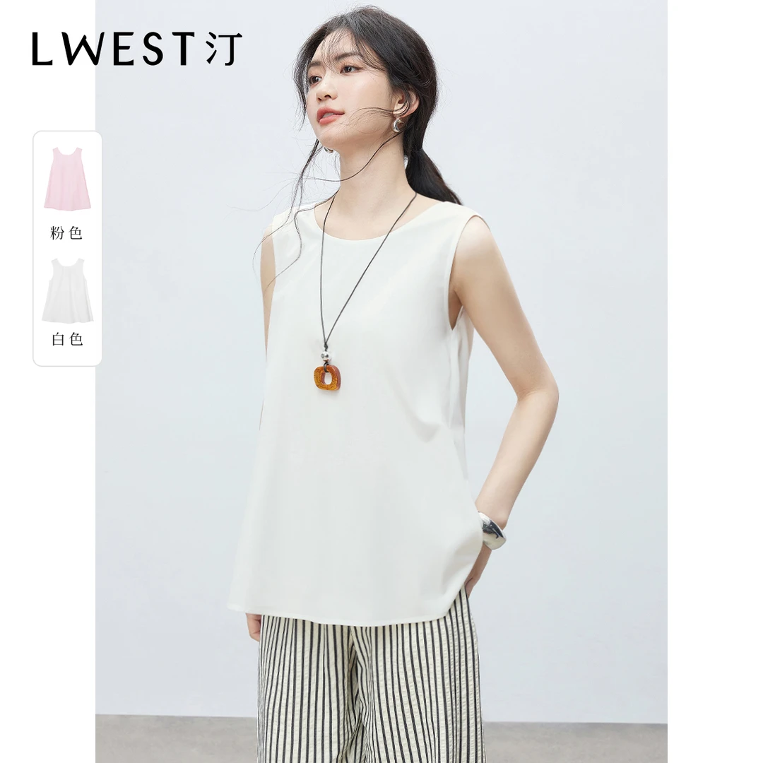 【备用链接】朗文斯汀圆领宽松显瘦设计感无袖衬衫DTYX5204C03227