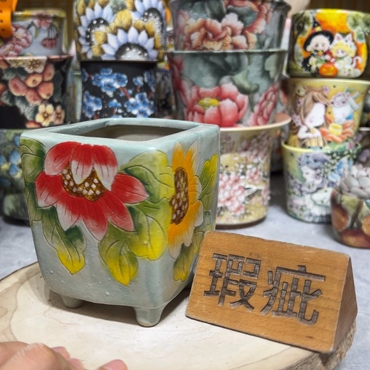 景德镇红陶精品手绘陶瓷