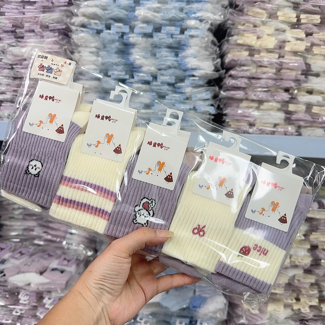 1-12岁秋冬款棉袜卡通儿童吸汗透气棉袜舒适透气柔软亲肤棉袜加厚