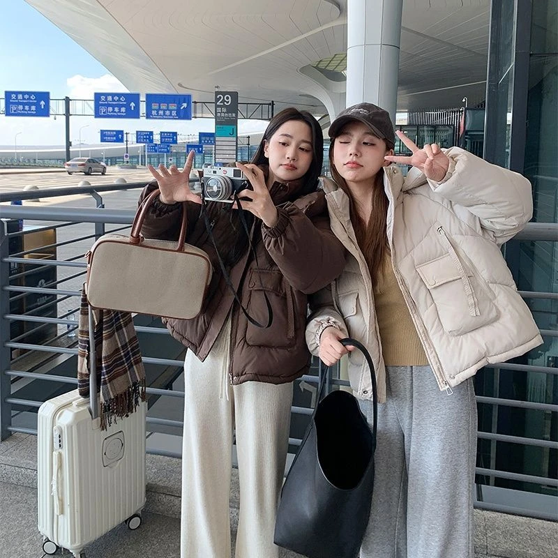 2025棉服新款棉衣时尚保暖连帽宽松显瘦加厚外套小个子棉袄