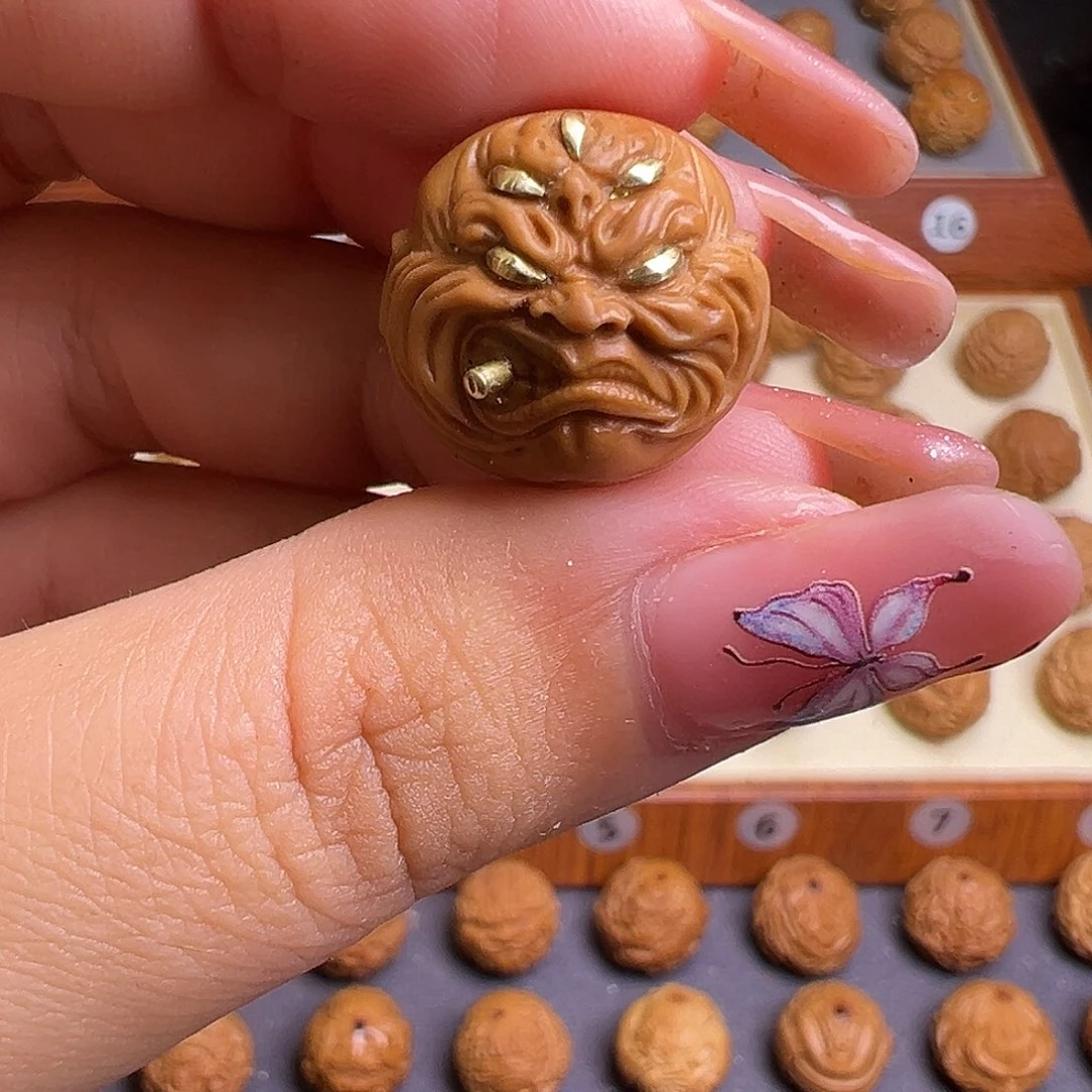 核桃18左右猴头核桃镶嵌五烟鬼全品