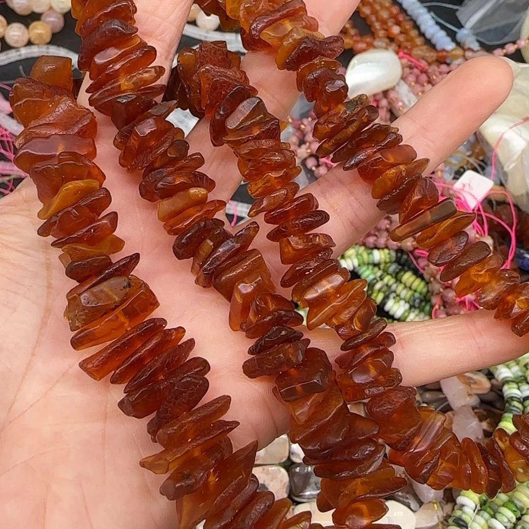 玛瑙/玉髓合金珠宝半成品蜜蜡项链一条