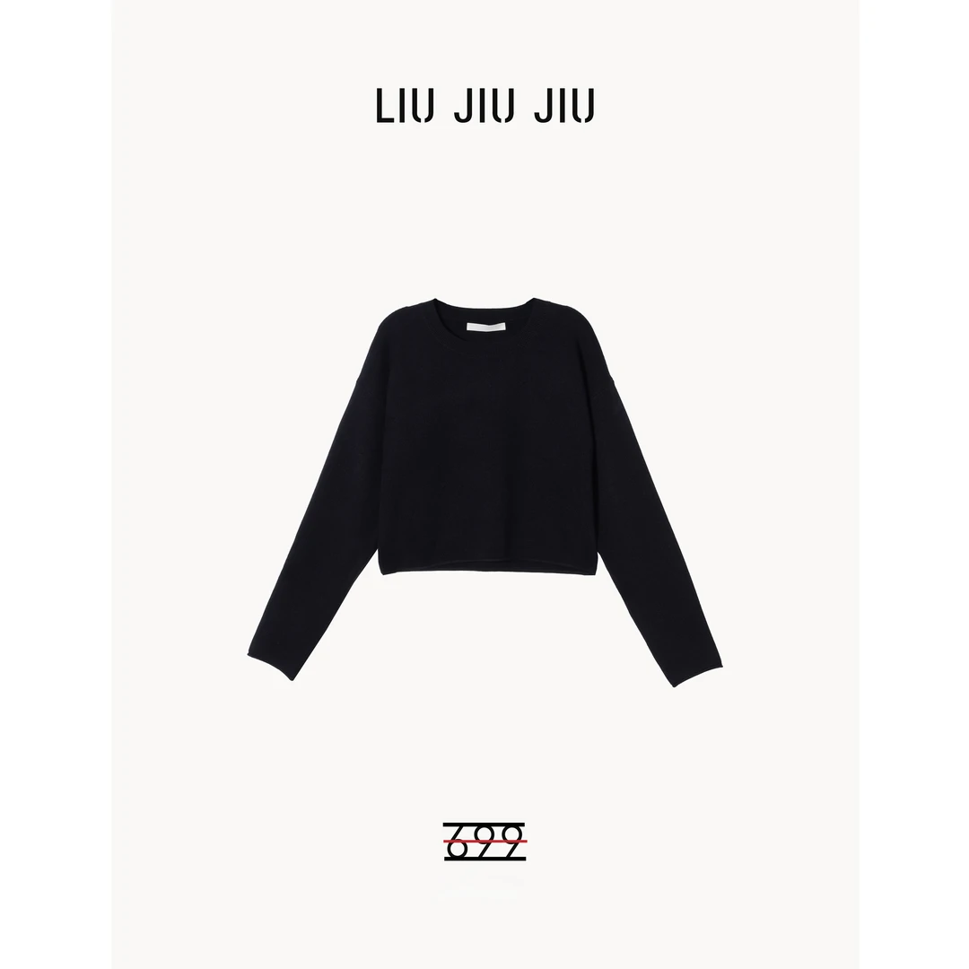 LIUJIUJIU 欧货冬季新款显瘦圆领针织衫慵懒极简百搭上衣SY5608L