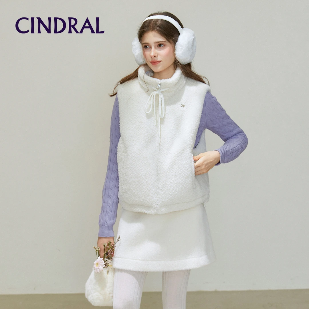 【熙地】毛绒宽松休闲马夹时尚冬季百搭风拼接保暖外套 C85DV0613W