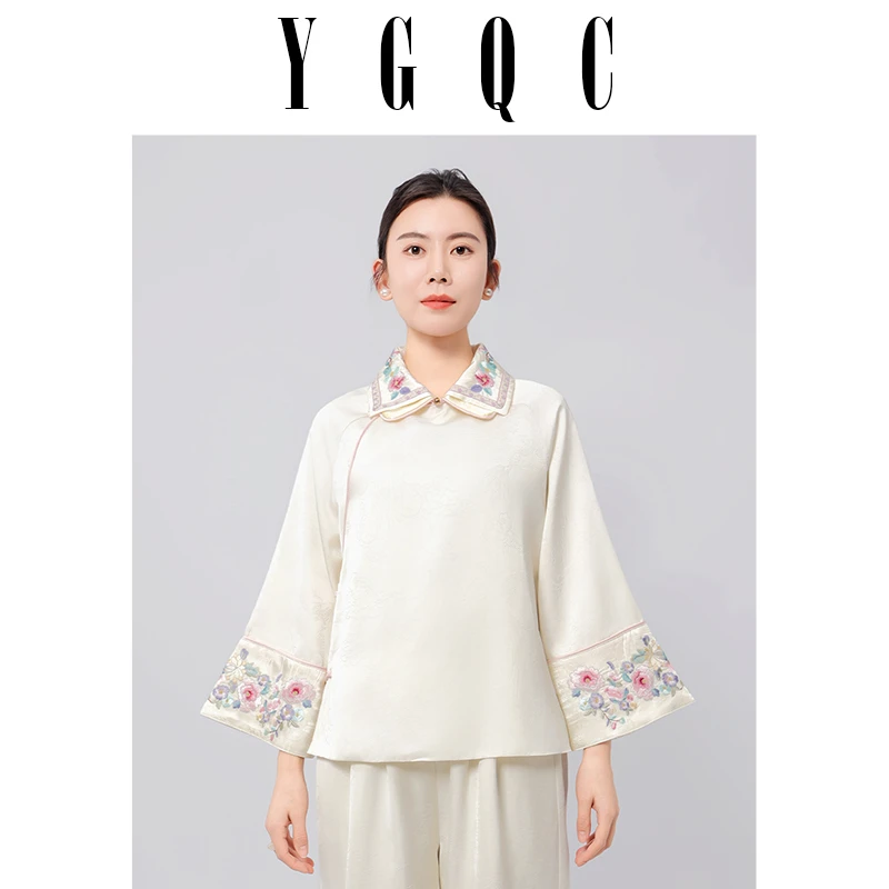 【岳光倾城】S20国风桑蚕丝材质早春新款微棉外套复古百搭遮肉显瘦