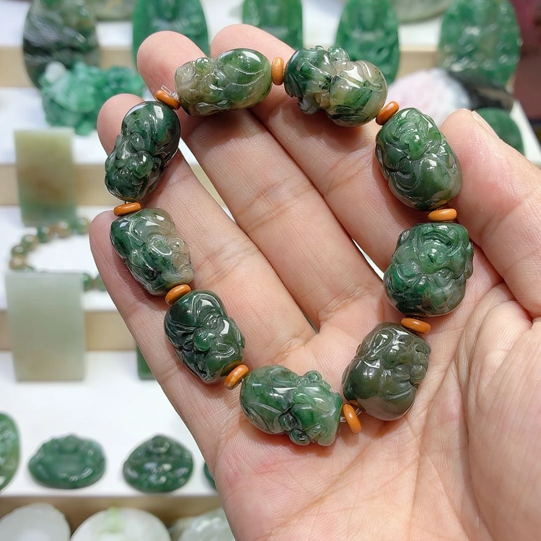 未镶嵌独山玉手串十八罗汉