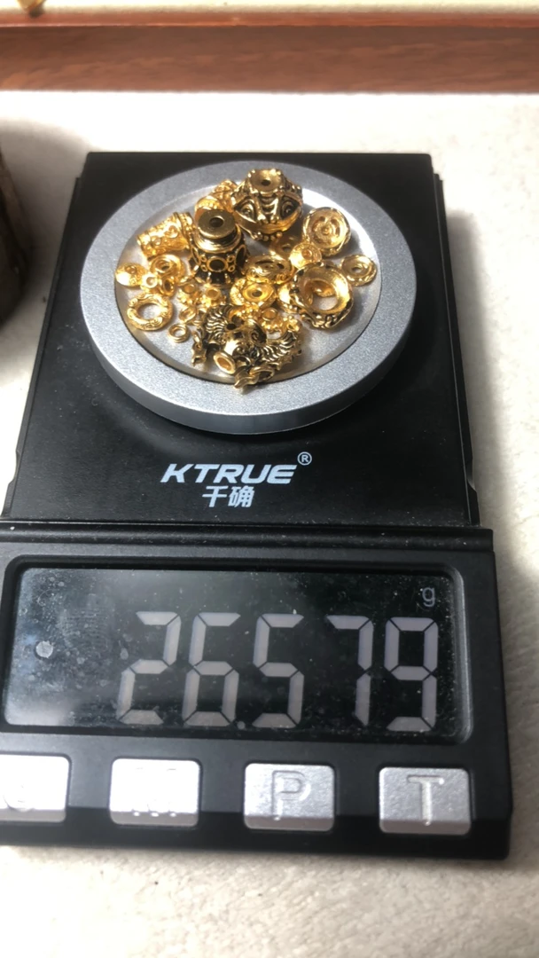 足金999骨珠塔万向轴背云黄金文玩配饰