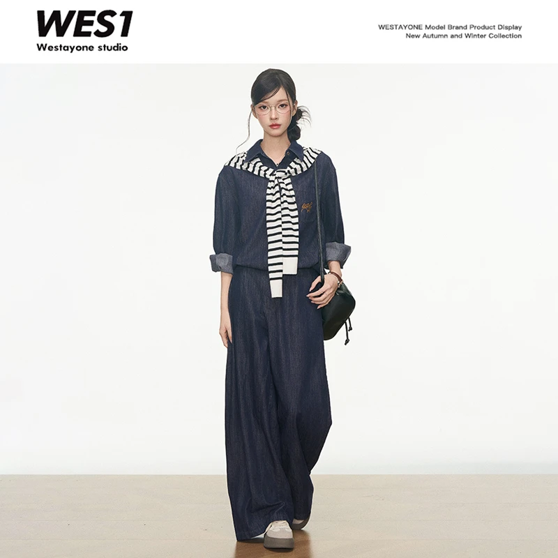7.20 新品  WESTAYONE牛仔套装女2025新款牛仔外套牛仔裤+披肩