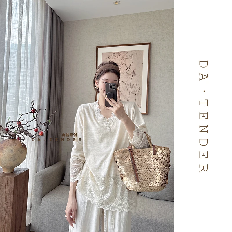 DA·Tender-“布蕾花边上衣”时尚气质镂空轻奢温柔减龄显瘦