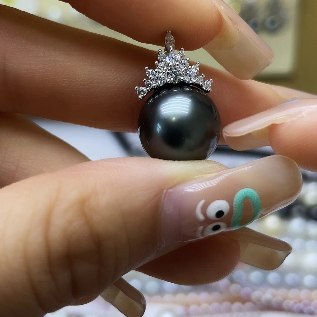 海水珍珠银S925镶嵌颈饰