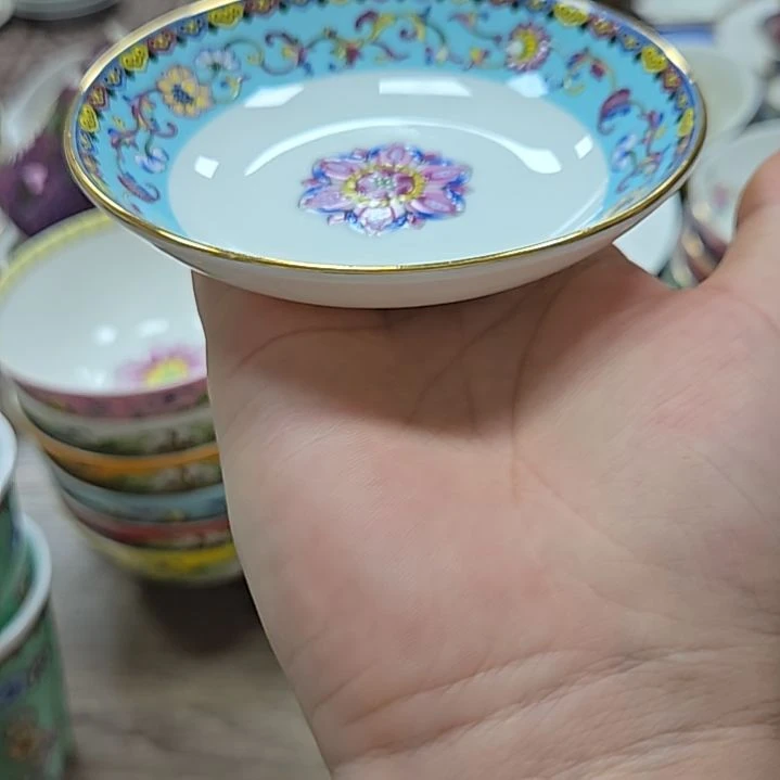 瓷片微瑕珐琅彩4寸味碟6个6666666