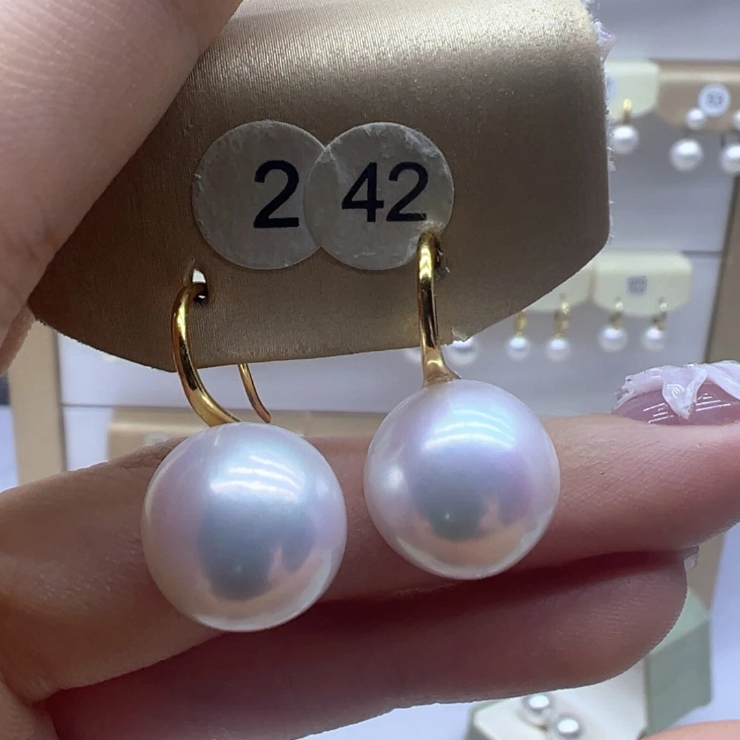 银S925镶嵌淡水珍珠耳饰