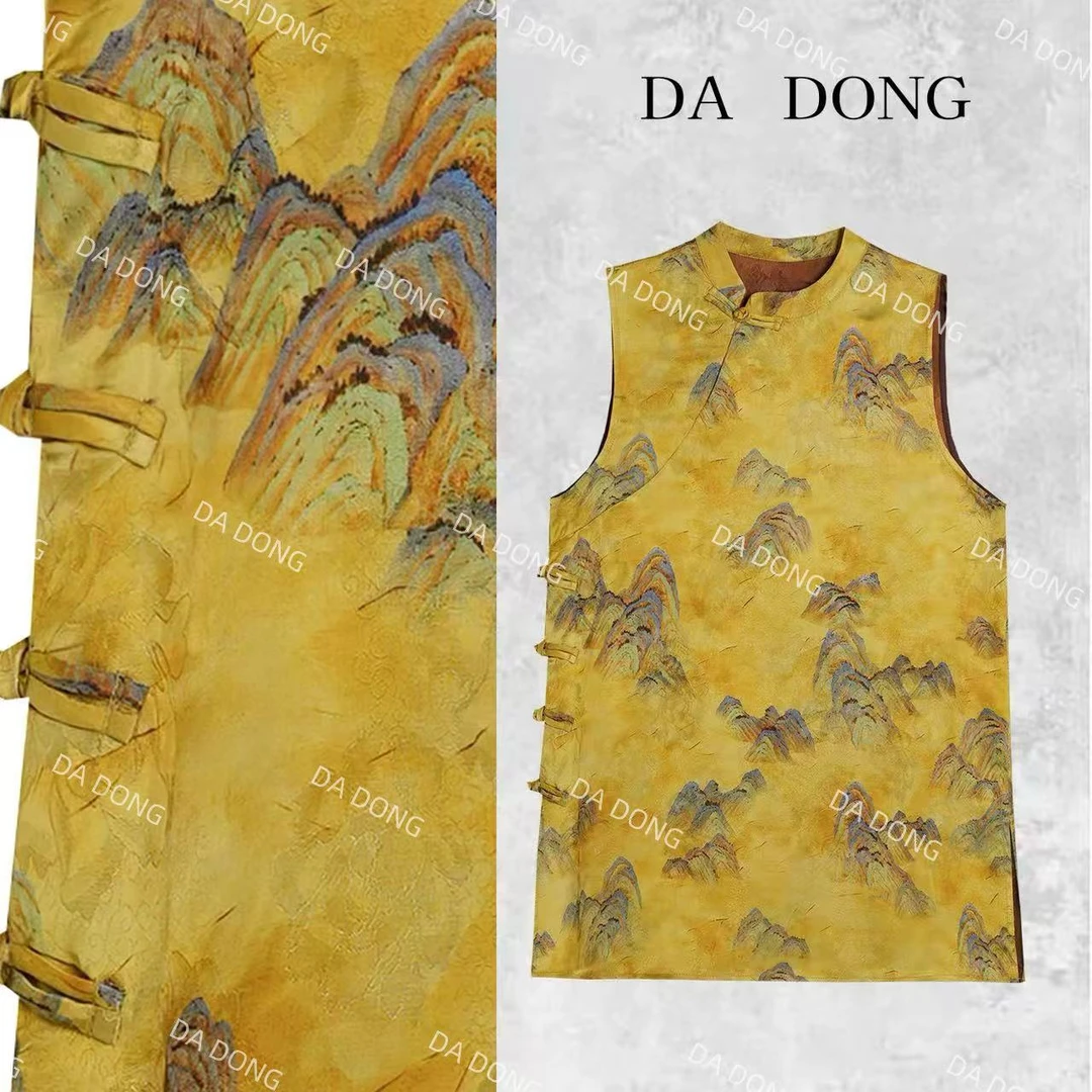 山有色--中式国风气质洋气女士碎花夏季复古设计师显瘦奥黛连衣裙