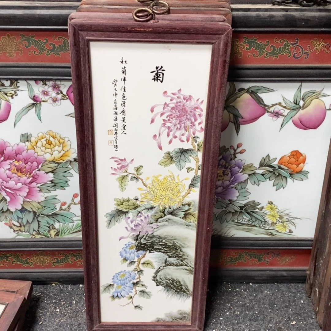 瓷片55*21 景德镇瓷板画柴窑烧制