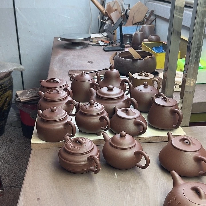 茶壶紫砂浪*沙瑕疵黄龙源底槽清半手工制作